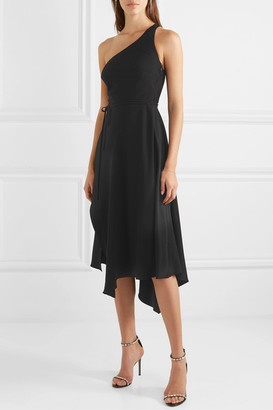 BURNETT NEW YORK One-shoulder Cutout Crepe Dress - Black