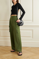 Thumbnail for your product : Tibi Open-back Cropped Ribbed Alpaca Sweater - Black