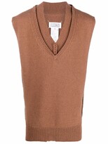Thumbnail for your product : Maison Margiela V-neck sleeveless knitted jumper