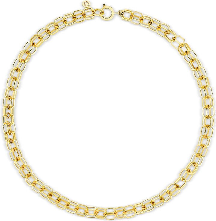 Cadar 18K Yellow Gold Be Home Double Cable Link Chain Necklace, 17
