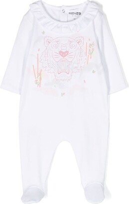 Kenzo Kids Tiger-Print Ruffled-Detail Pyjamas