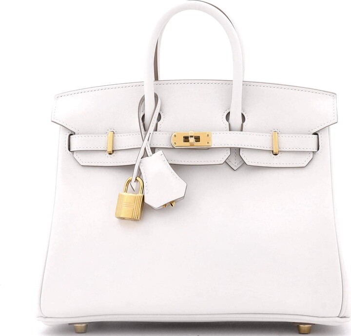 Hermes Birkin Handbag Grey Swift with Gold Hardware 25