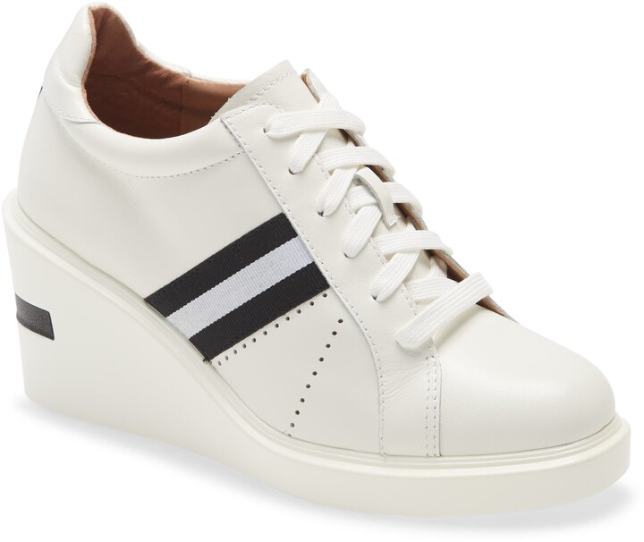 all white wedge sneakers