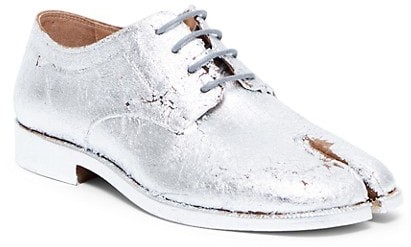 metallic lace up oxfords