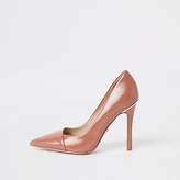 Thumbnail for your product : River Island Womens Brown patent wrap around court shoes