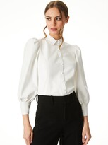 Thumbnail for your product : Alice + Olivia Nadine Vegan Leather Button Down