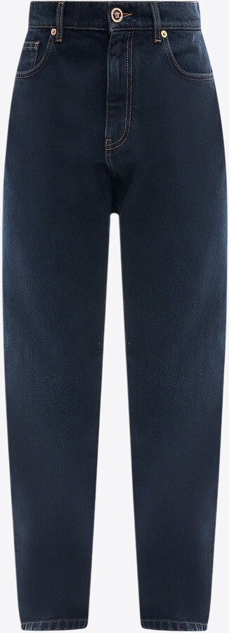 Versace Medusa Buckle Slim Jeans