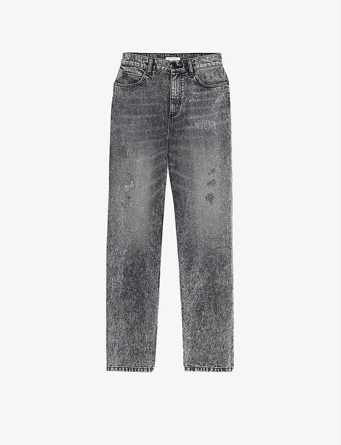 grey ripped boyfriend jeans
