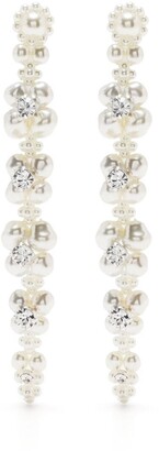 Simone Rocha Faux-Pearl Crystal Drop Earrings
