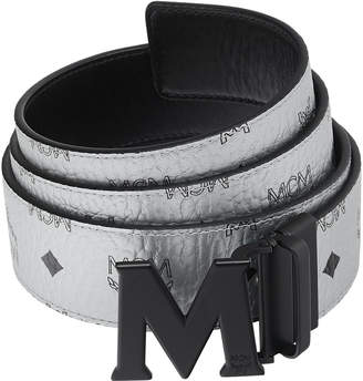 MCM Men's Crown Visetos Reversible M-Buckle Monogram Belt