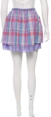 Suno Plaid Patterned Mini Skirt