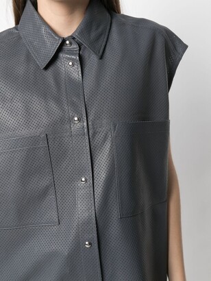 IRO Laser Cut-Detail Leather Shirt