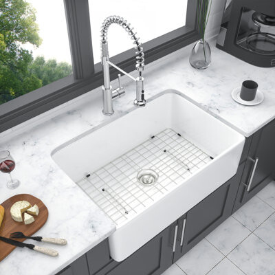 Dmond Reversible Ceramic Farmhouse Sink - Versatile Design