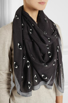 Thumbnail for your product : Kenzo New Eyes printed modal and cashmere-blend scarf