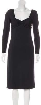 Lanvin Wool and Silk-Blend Midi Dress Black Wool and Silk-Blend Midi Dress