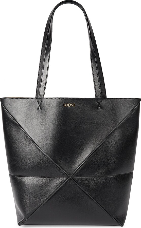 Loewe Women's Puzzle Large Leather Tote Bag - Black