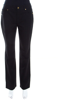 Escada Black Stretch Denim High Rise Straight Leg Tessa Jeans M - ShopStyle