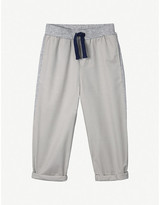 Thumbnail for your product : The Little White Company Panelled cotton-twill trousers (1-6 years)