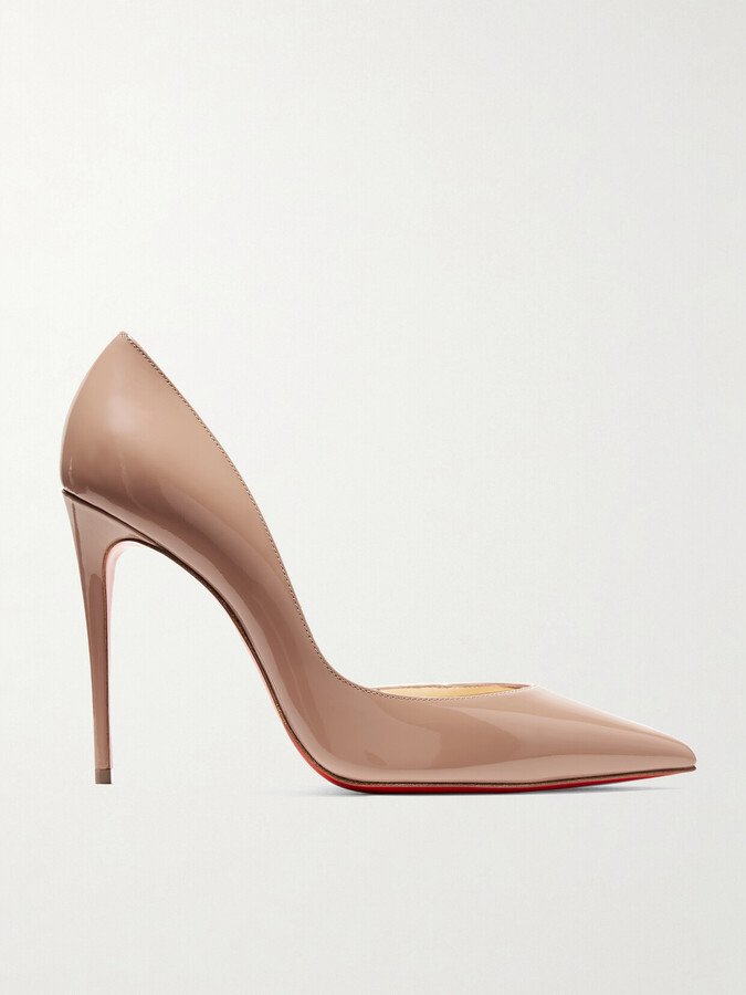 Christian Louboutin Iriza 100 Patent-leather Pumps - Neutrals