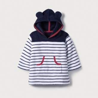 The White Company Towelling Hoodie (0-24mths), Navy/White, 12-24mths