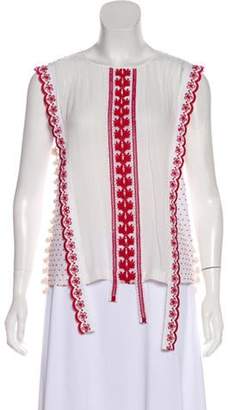Altuzarra Embroidered Sleeveless Top w/ Tags white Embroidered Sleeveless Top w/ Tags