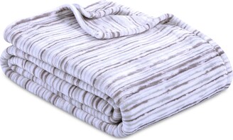 Berkshire VelvetLoft Brushed Stripe Plush Twin Blanket