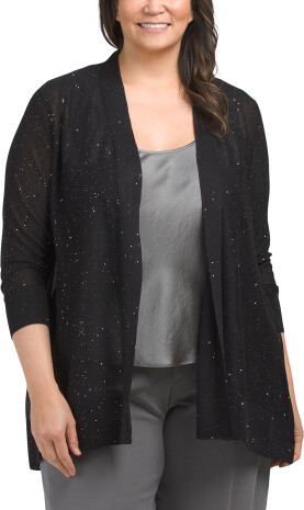 Sequin Plus Size Cardigan ShopStyle
