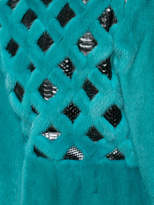 Thumbnail for your product : Oscar de la Renta snake intarsia mid coat
