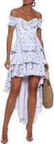 Thumbnail for your product : Caroline Constas Artemis Off-the-shoulder Tiered Printed Cotton-blend Poplin Dress