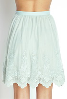 Thumbnail for your product : Forever 21 Scalloped Mesh Embroidered Skirt