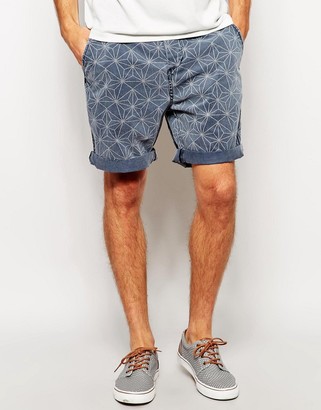 ASOS Chino Shorts In Mid Length With Geo Print
