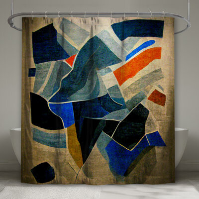 East Urban Home Abstract Shower Curtain - Art Bathroom Decor Modern