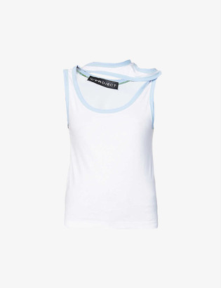 Y/Project Three-strap cotton-jersey tank top