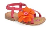 Thumbnail for your product : Laura Ashley Chiffon Flower Sandal (Walker & Toddler)