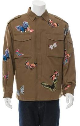 Valentino Butterfly-Embroidered Military Jacket w/ Tags