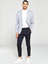 Thumbnail for your product : River Island Blue Check Skinny Fit Suit Blazer