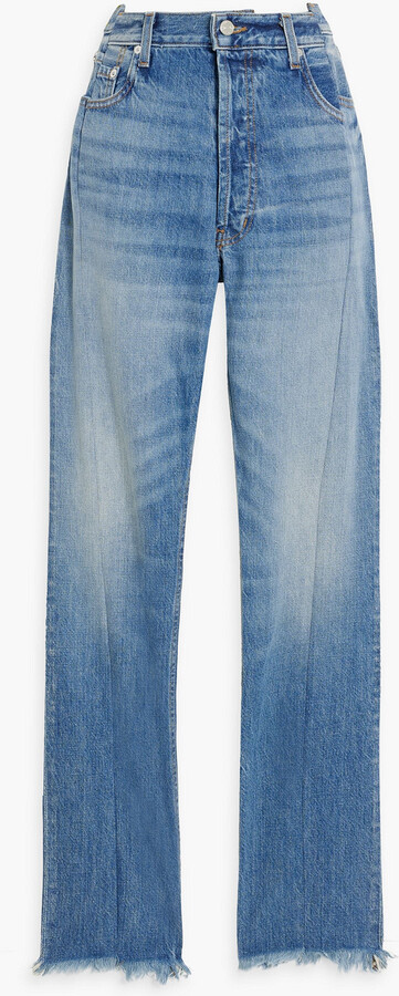 EB Denim OG Replica frayed high-rise straight-leg jeans