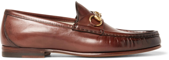 brown gucci loafers mens