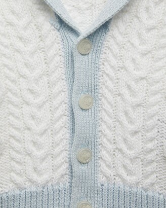 Ralph Lauren Kids Boy's Shawl Neck Cable Knit Cardigan, Size 3M-24M
