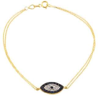 Farah Tanya 14K Sapphire & Diamond Evil Eye Bracelet