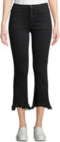 Thumbnail for your product : Moon River Mid-Rise Frayed Kick Flare Jeans