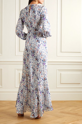 Fleur Du Mal Floral-print Silk-georgette Maxi Dress - White