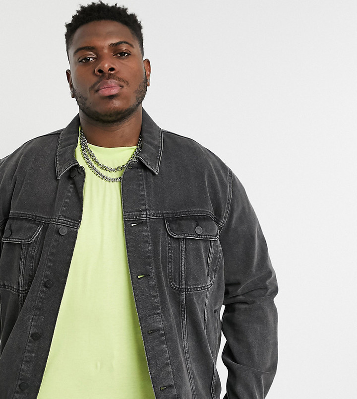 washed black denim jacket mens