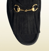 Thumbnail for your product : Gucci Suede Fringe Horsebit Loafer