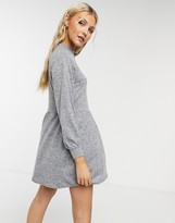 Thumbnail for your product : New Look cosy high neck sweat dress in grey