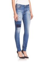 Thumbnail for your product : 7 For All Mankind Ankle Skinny Distresed Jeans With Shadow Patches