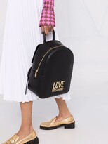 Thumbnail for your product : Love Moschino Logo-Lettered Grained Backpack