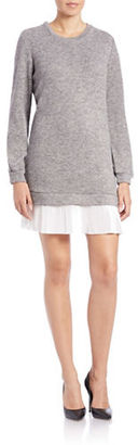 Dex Contrast-Hem Sweatshirt Dress