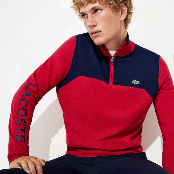 lacoste men's zip cardigan long sleeve sweatshirt