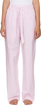 Thumbnail for your product : Tekla Pink Striped Pyjama Pants